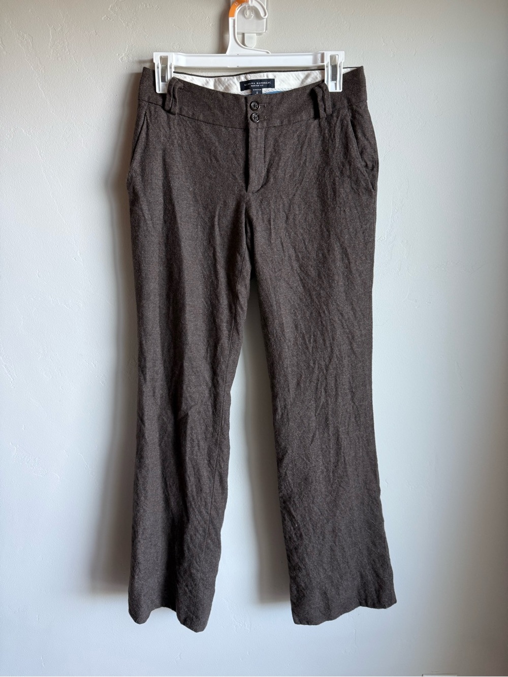 Wool Banana Republic Women's Chocolate Brown Martin Fit Pants Trousers